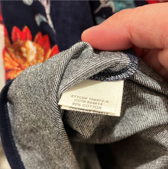 Evelyn Dress for Anthropologie Dark Blue Floral Wrap Style Size XS - Picture 9 of 11